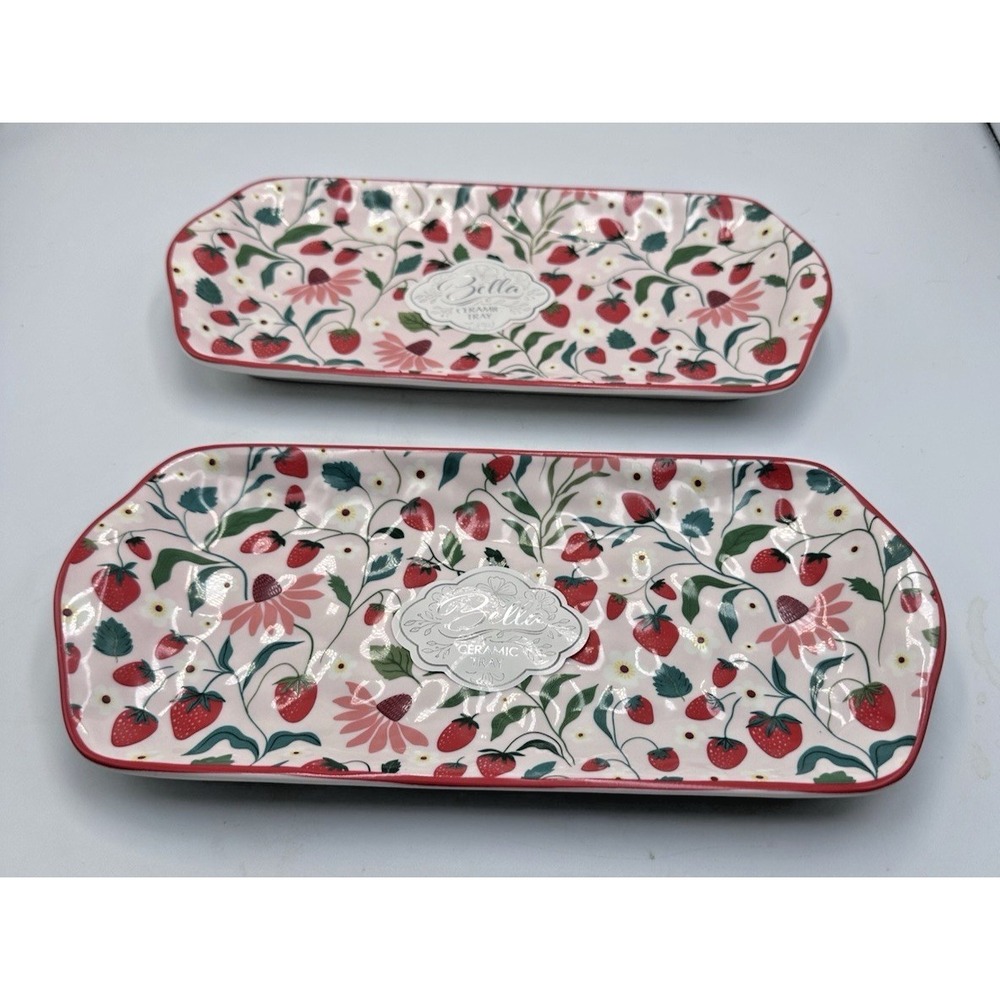 Bella 10 strawberry street set of 2 ceramic trays